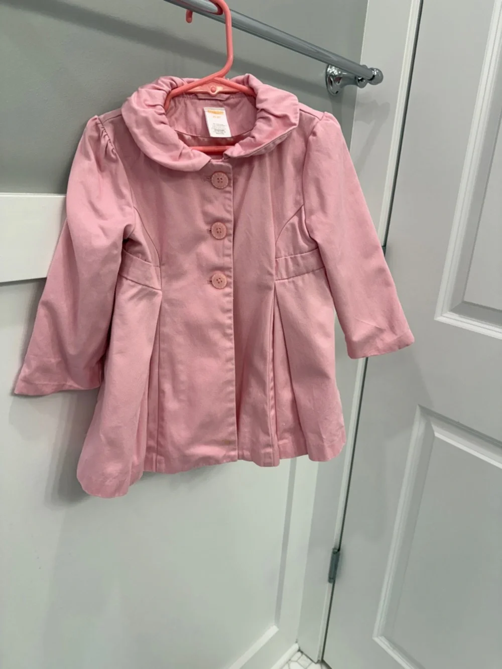 Gymboree Pink Girls' Button-Front Pea Coat with Ruffled Collar